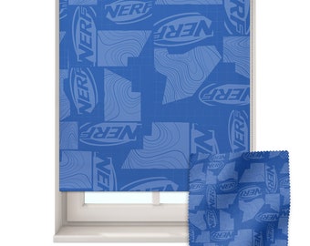 Nerf Wave roller blind, Blue Nerf roller blind, Children's roller blind, Made to measure, Blackout Children's roller blind