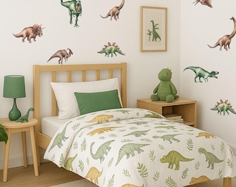 Jurassic Dinosaur Wall Stickers – Dino Wall Decals for Kids, Dinosaur Themed Room Decor, Removable Dinosaur Stickers