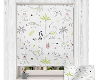 Dinosaur outlines roller blind, Children's roller blind, Made to measure, Dinosaur roller blind