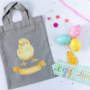 Personalised chick Easter bag, Easter gift, Easter egg hunt bag, Personalised Easter Egg bag