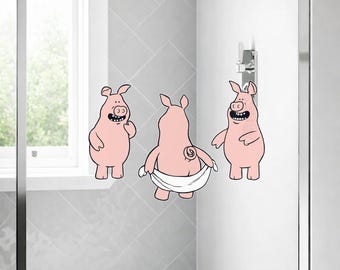 Pegatina para ventana de Shaun la Oveja y los Cerditos Traviesos – Calcomanía oficial de Aardman