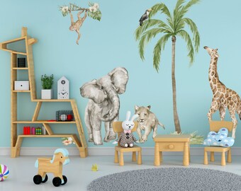 E93B PVC Wall Stickers Wall Decal Jungle Animal Tropical Tiger Children'S Room E93B PVC Wall Stickers Wall Decal Jungle Animal Tropical Tiger Children'S Room