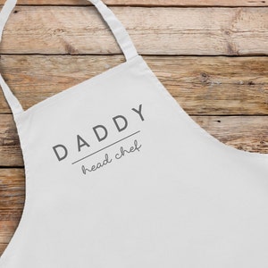 Personalised apron, Head Chef adult apron, Fathers day gift, Gifts for Dad, Dad apron, Men's apron, Head chef apron White