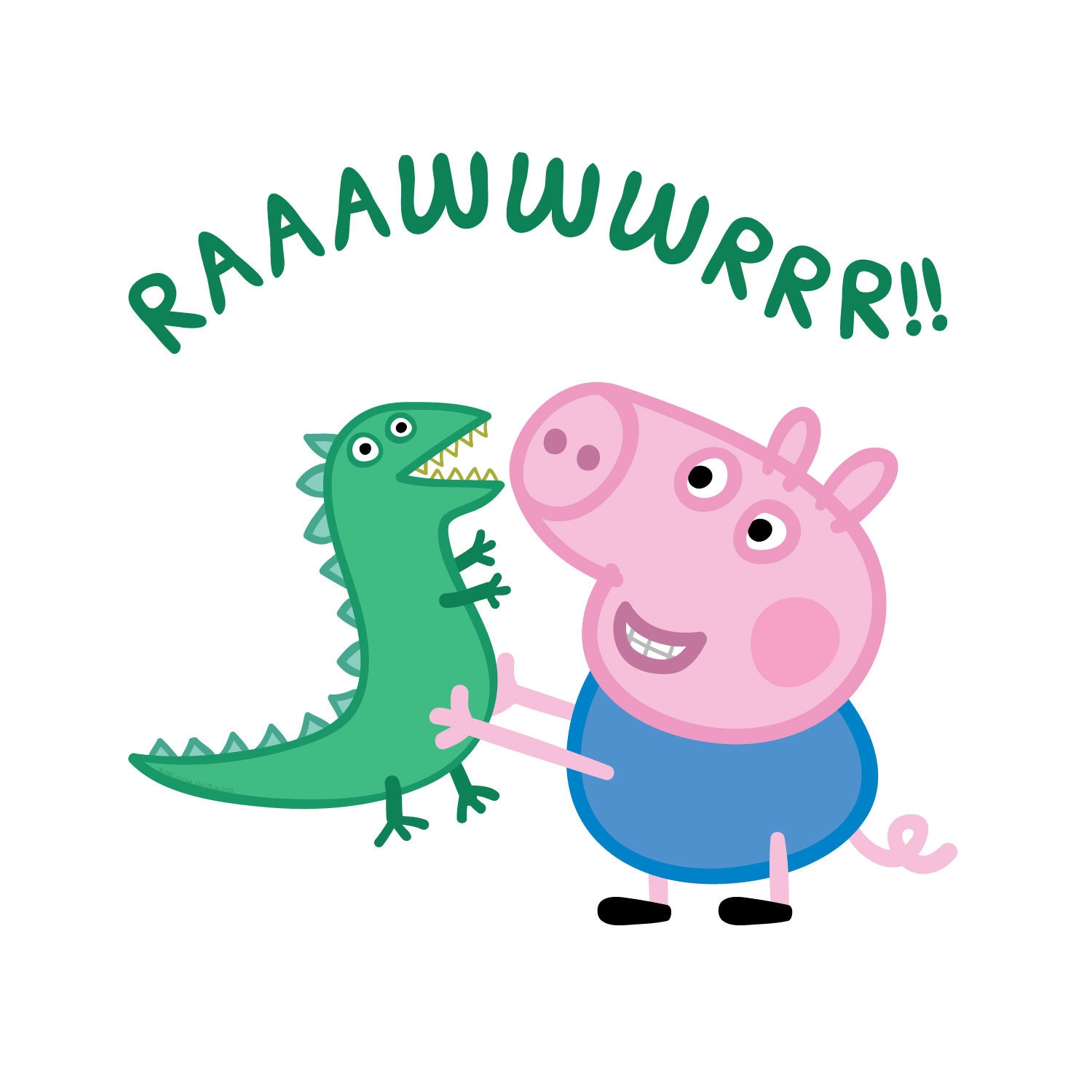 Peppa Pig With Dinosaur Wall Sticker Peppa Pig Wall Etsy UK