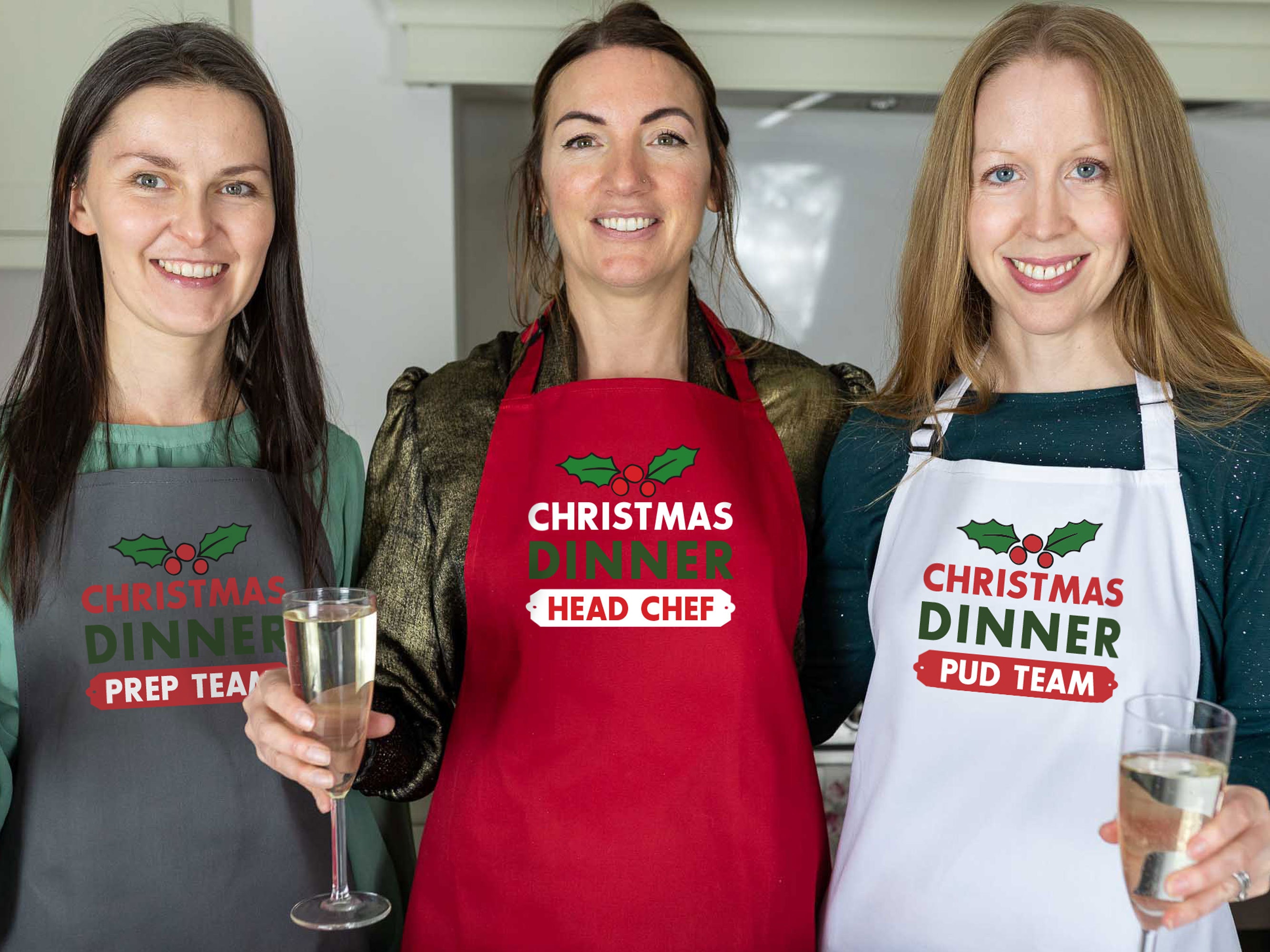 Christmas Apron, Personalised Christmas Apron for Women, Family Christmas Apron, Christmas Dinner Team, Xmas Aprons for Kids, Aprons for Men