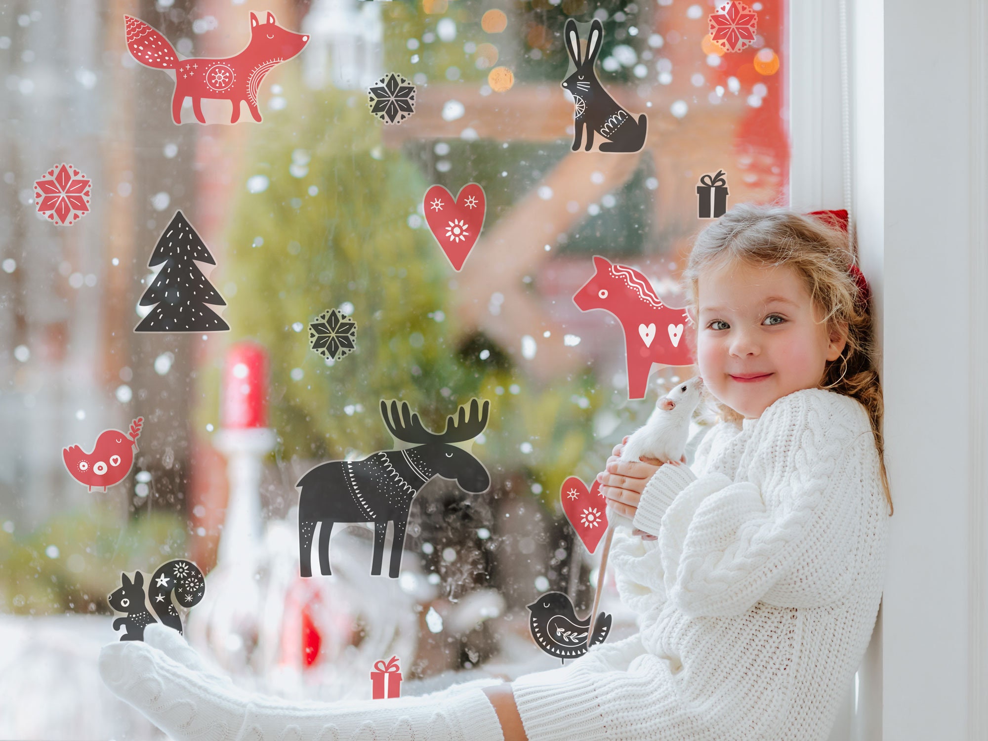 Winter Deko Weihnachts Fensterbilder Selbstklebend  Produktbild-Vorschau 5