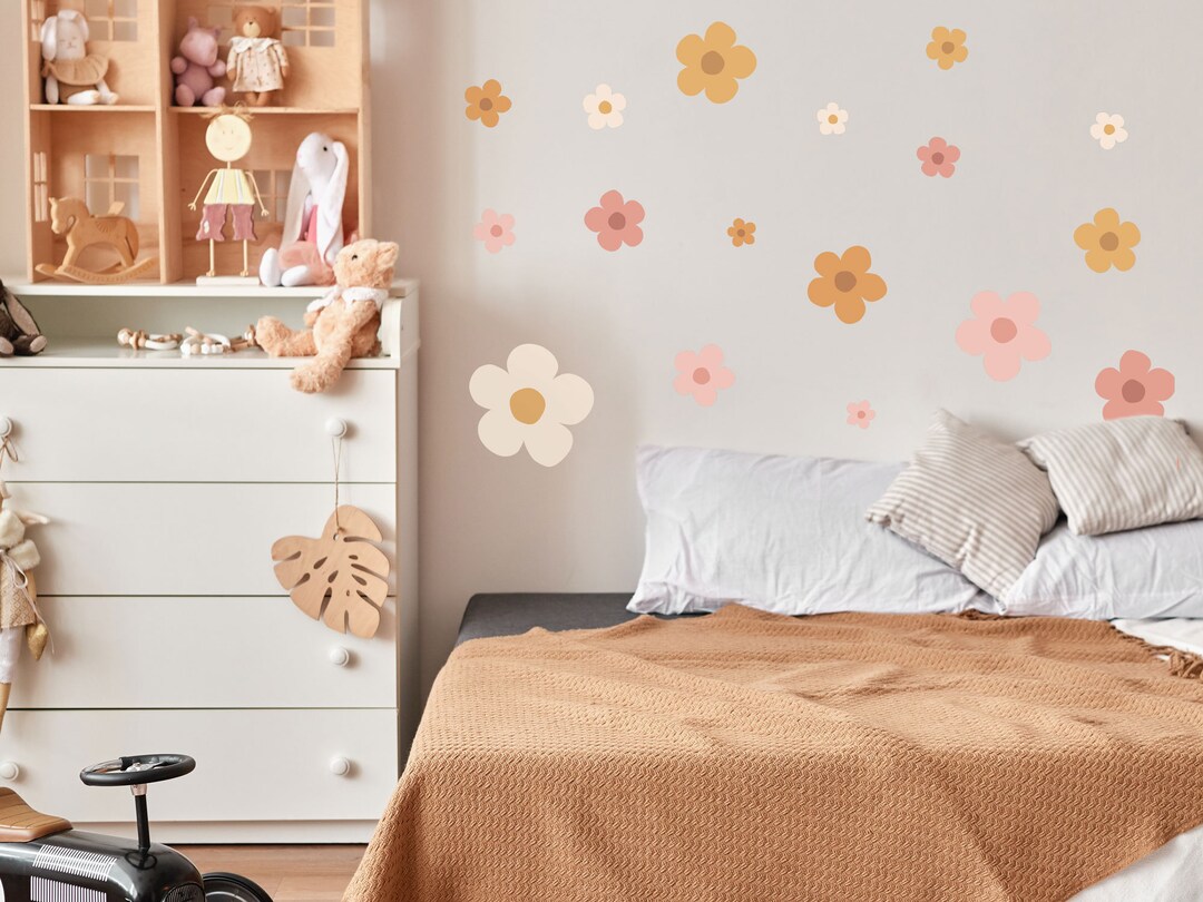 Peony Flower Wall Stickers - Large Floral Decals With Butterflies | Peel & Stick, Removable | 15.7x35.4 Inches