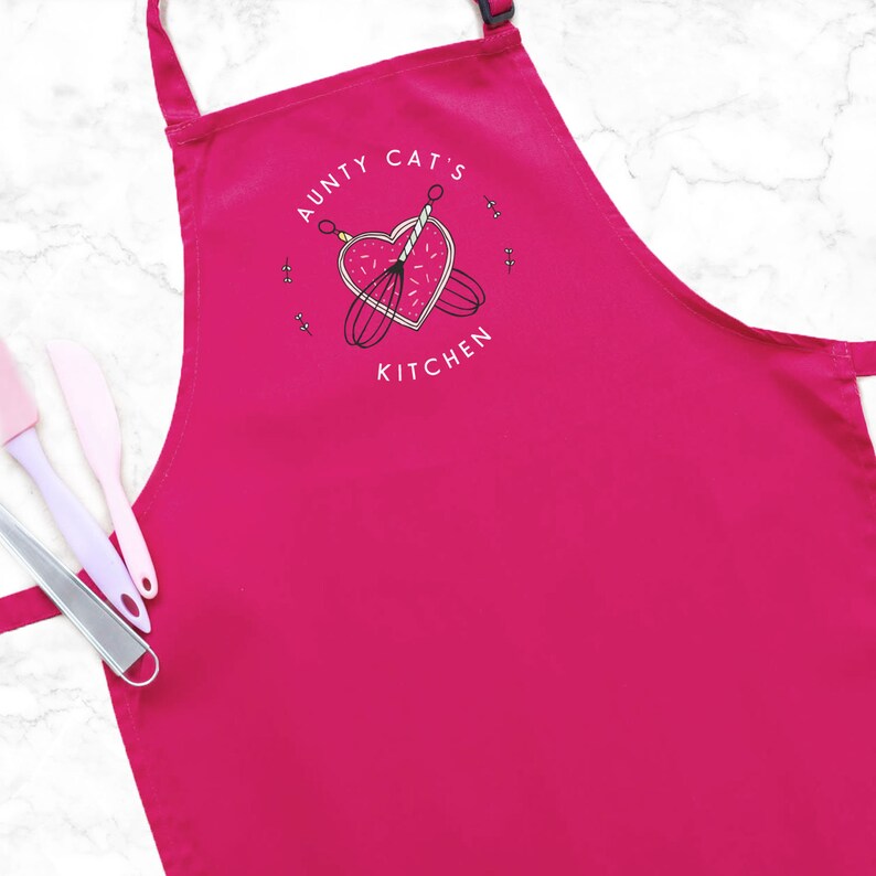 personalised apron, personalised apron kitchen adult design on a pink apron, Perfect mum gift for christmas