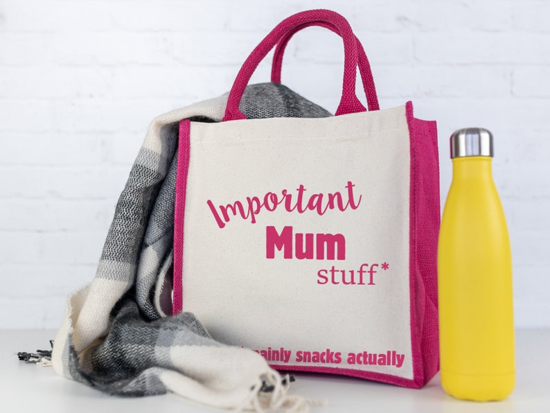 Important mum Shopping Bag (pink) mothers day gift for mum by Stickerscape