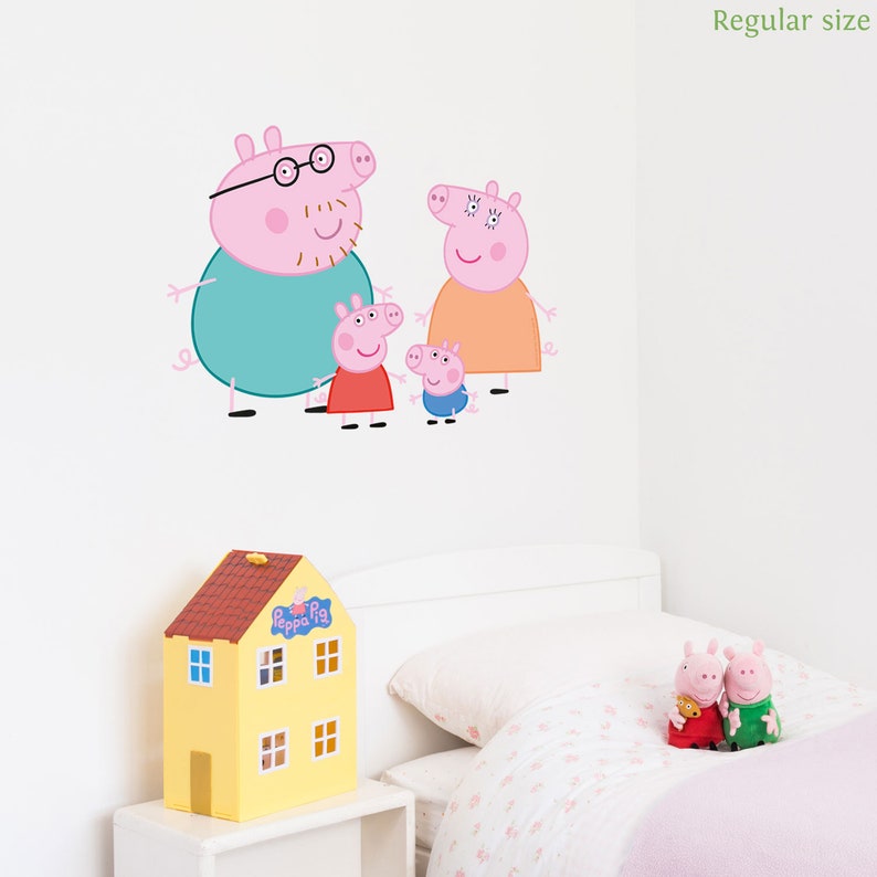 Peppa Pig and Family Wall Sticker Set Peppa Pig Decal Etsy
