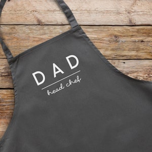Personalised apron, Head Chef adult apron, Fathers day gift, Gifts for Dad, Dad apron, Men's apron, Head chef apron Grey