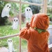 Cute white ghosts window sticker pack, Halloween window stickers, Halloween decoration, Halloween window decal 