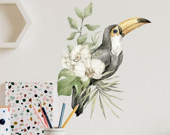 Toucan wall sticker, Jungle wall stickers, Safari wall stickers, Jungle room decor, Tropical jungle wall sticker, Tropical wall sticker