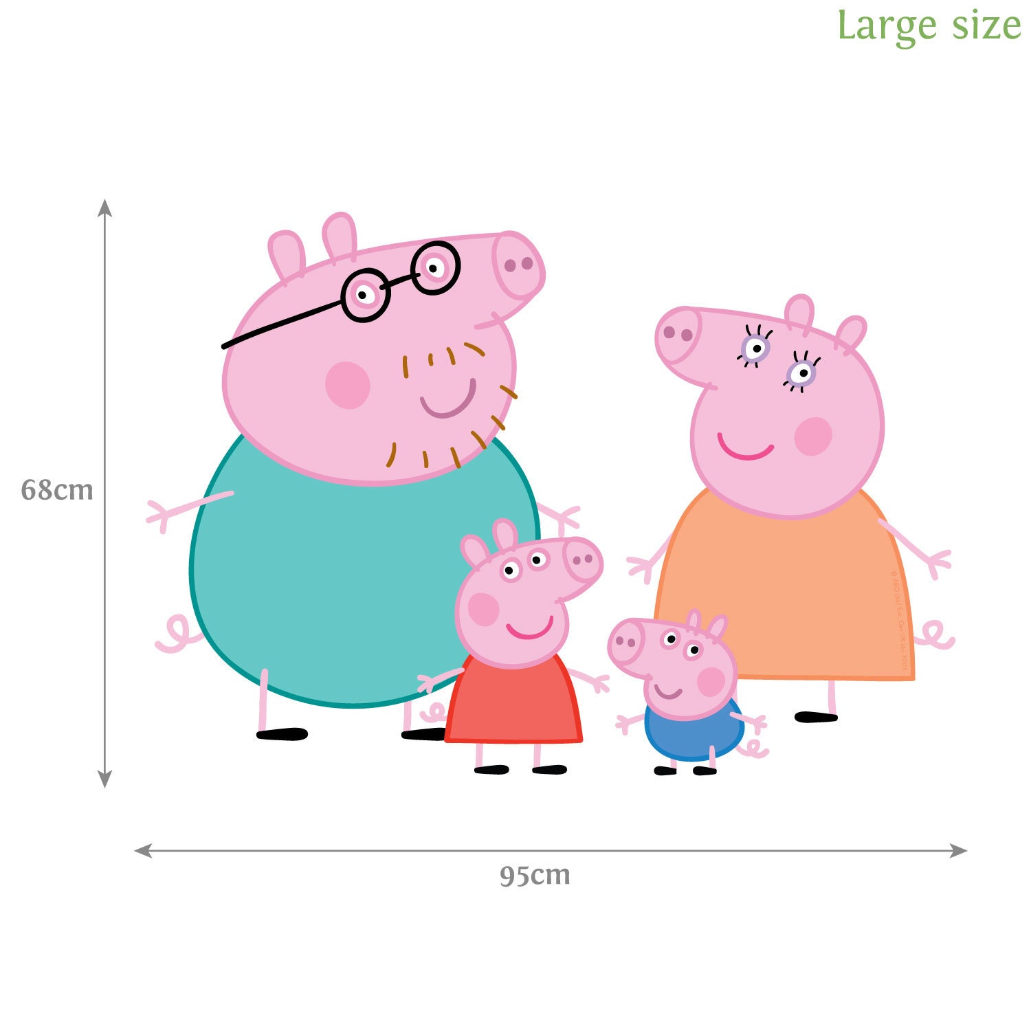 Peppa Pig and Family Wall Sticker Set Peppa Pig Decal Etsy