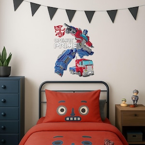 Transformers Wall Sticker - Bedroom Wall Decal - Kids Room Decor - Transformers Wall Art - Optimus Prime - Bumblebee - Removable Wall Decals