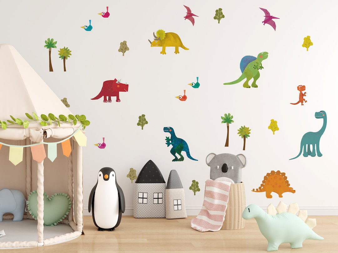 Friendly Dinosaur Wall Stickers, Dinosaur Wall Decals, Dino Stickers