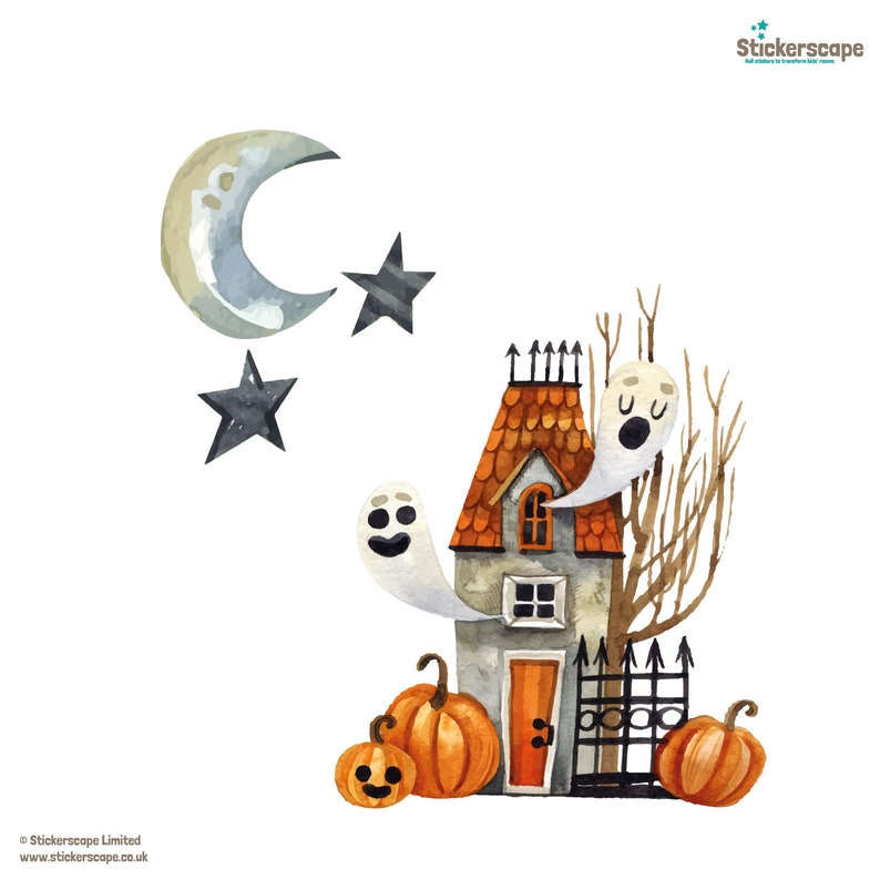 Haunted House window sticker, Halloween window stickers, Halloween window decoration, Halloween decoration image 3
