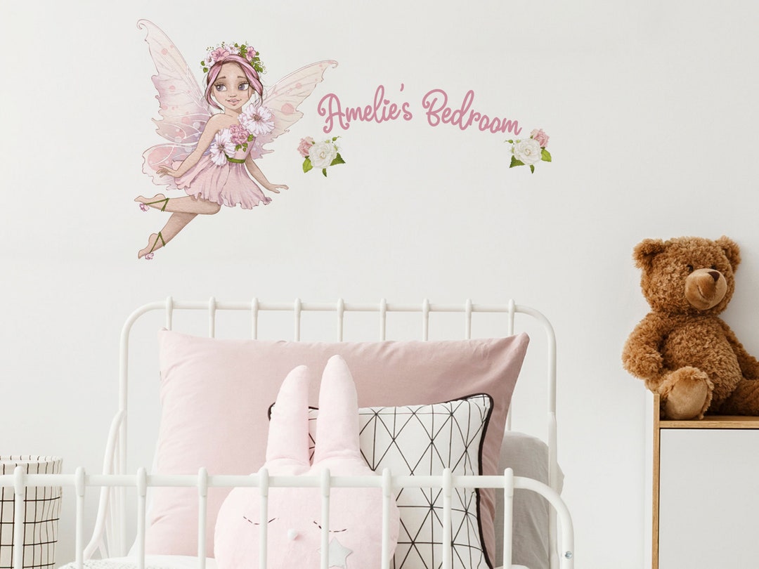 Personalised Fairy Wall Sticker - Flower Fairy Decal for Nursery ...