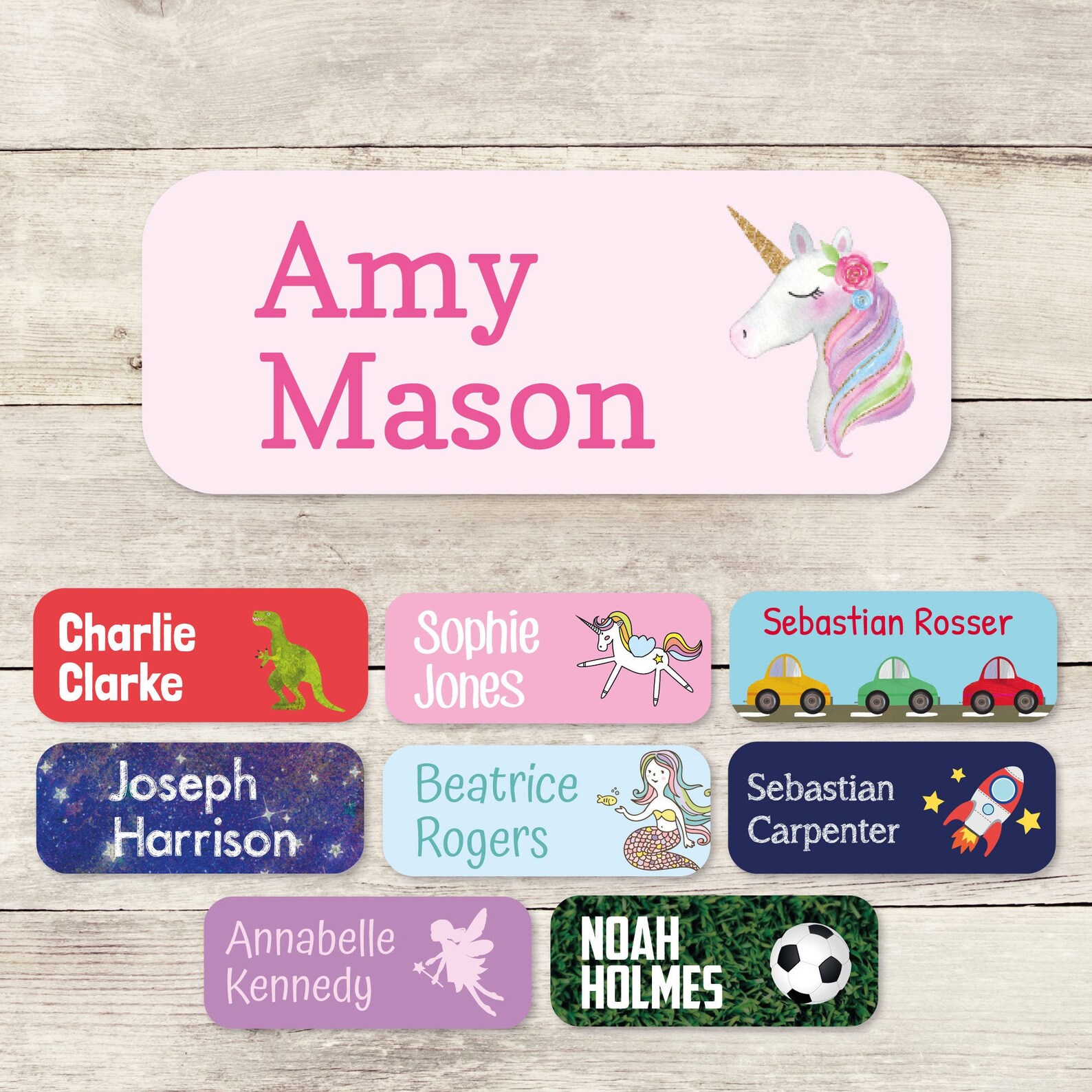 Stick on name labels 136 labels included Children's name Etsy