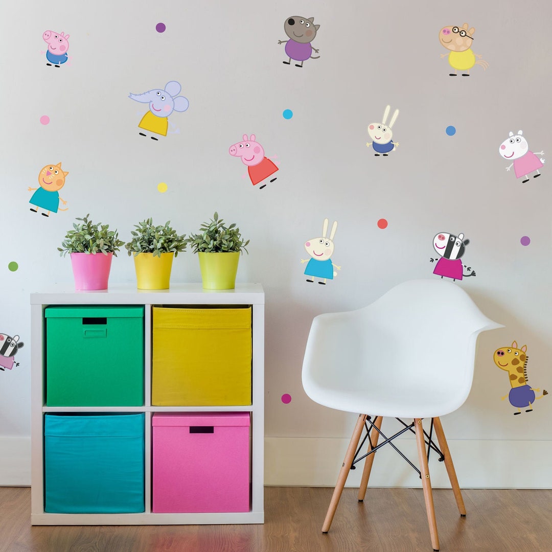 Peppa Pig and Friends Stickaround Wall Sticker Pack, Peppa Pig Wall Stickers, Peppa Pig Wall
