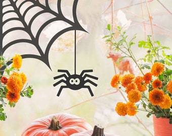 Spider and Cobweb window sticker, Halloween window stickers, Halloween decoration, Halloween window decal, Halloween window decor