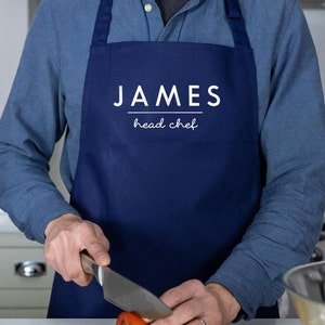 personalised apron head chef father's day gift gift for dad
