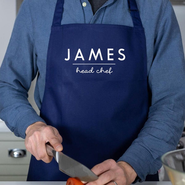 Personalised apron, Head Chef adult apron, Fathers day gift, Gifts for Dad, Dad apron, Men's apron, Head chef apron