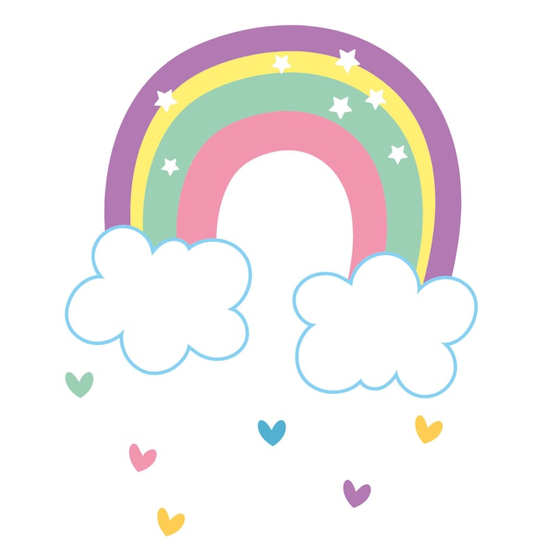 Rainbow and Hearts Window Stickers Rainbow Window Decal - Etsy