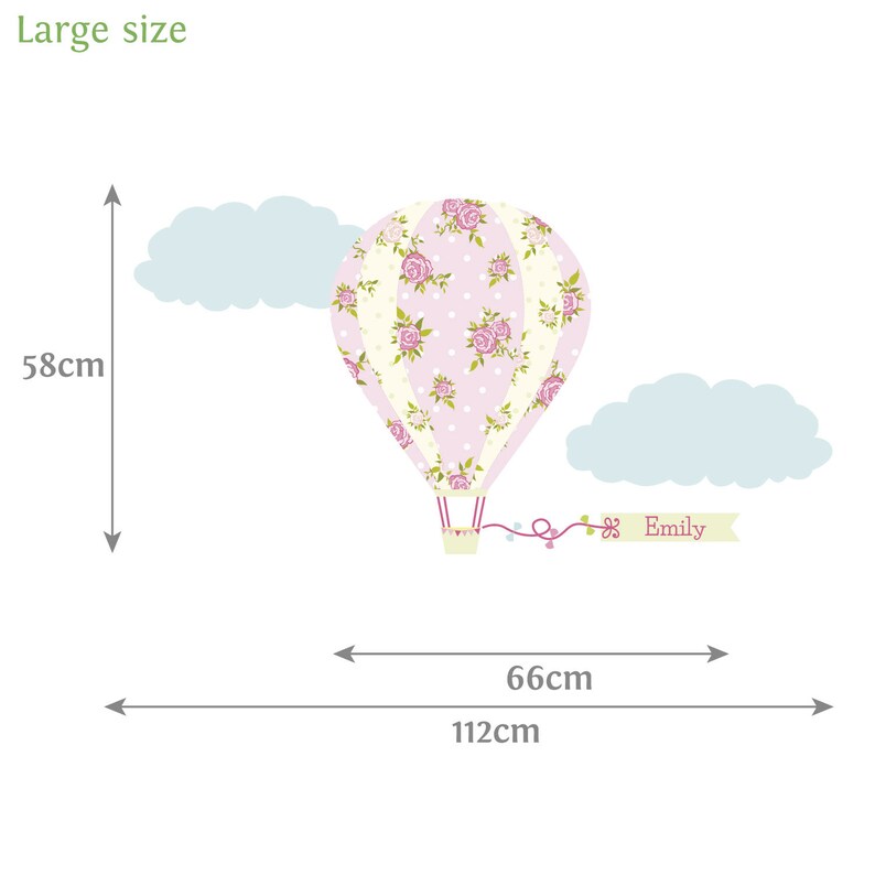 Personalised vintage hot air balloon wall sticker Etsy