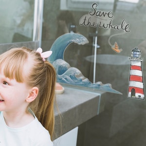 De Slak en de Walvis raamsticker, Save the Whale raamsticker, Slak en de Walvis sticker