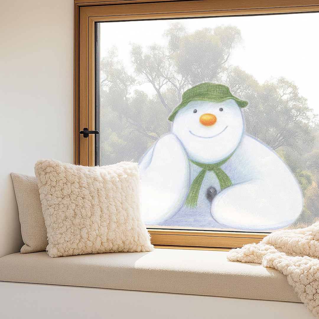 The Snowman Smiling Window Sticker – Christmas Window Decorations ...