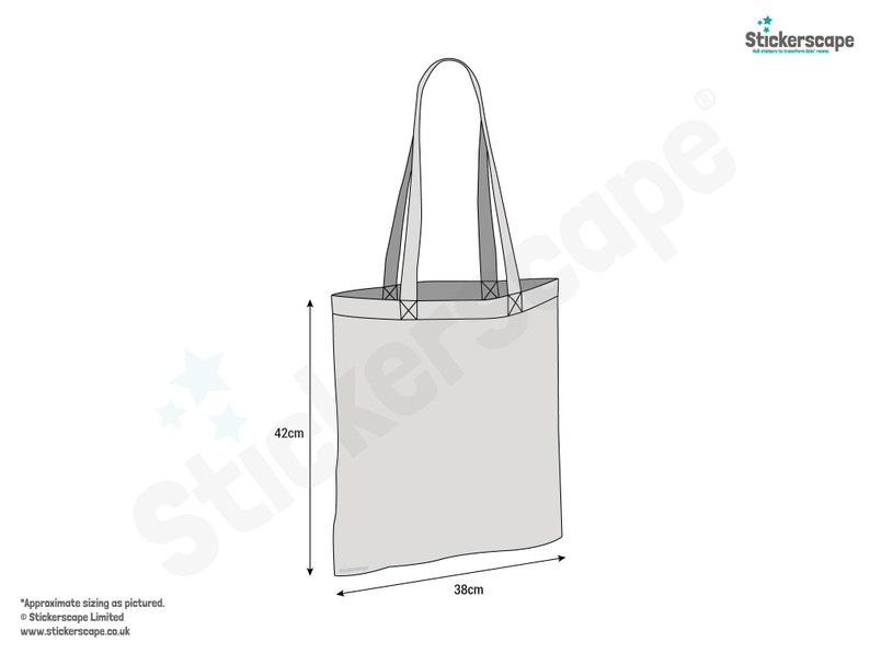 May include: A white tote bag with black handles. The bag is 42 inches tall and 38 inches wide.