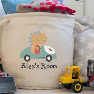 Personalised Dinosaur Car storage trug, Personalised Storage basket, Dinosaur storage trug, Dinosaur theme room, Dino theme room