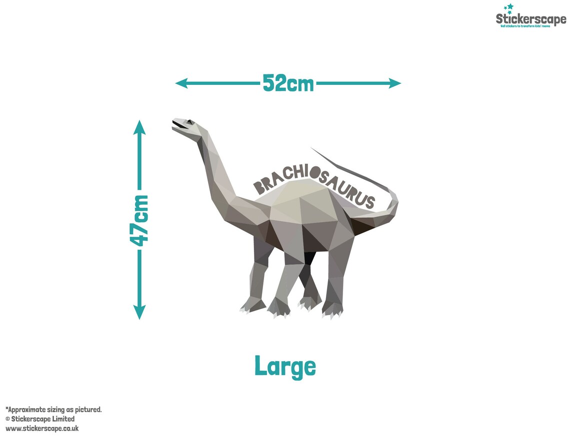 Geometric Named Dinosaur Wall Stickers Dinosaur Wall Decals Etsy