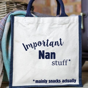 Important Nan Shopping Bag (Navy) mothers day gift for Nan by Stickerscape