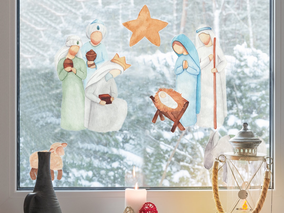 Nativity Window Stickers, Christmas Window Stickers, Nativity Window