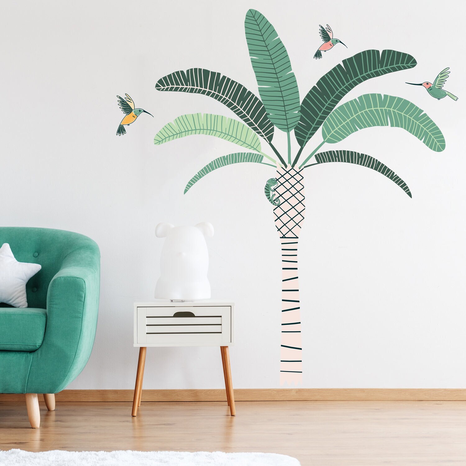Tropical Palm Tree Wall Sticker Pack Jungle Wall Stickers - Etsy