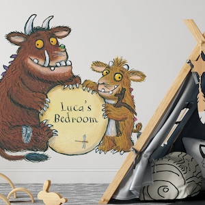 Personalised Gruffalo’s Child Wall Sticker – Custom Name Decal, The Gruffalo Wall Art, Kids Bedroom Decor, Nursery Woodland Wall Decal