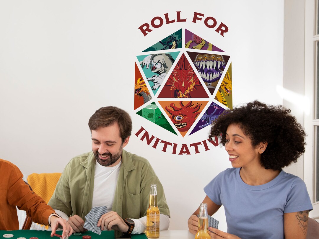 Gallery Detail: D D Roll For Initiative Dice Wall Sticker Dungeons And