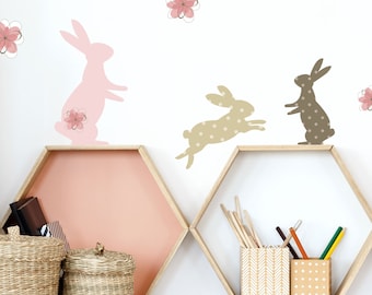 Set of 8 Rabbit Bunny Vinyl Wall Stickers Decals Set of 8 Rabbit Bunny Vinyl Wall Stickers Decals