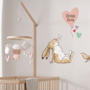 Personalised Guess How Much I Love You wall sticker, Hare & Balloon wall sticker, Hare wall decal, Nursery wall sticker, Nursery wall decal