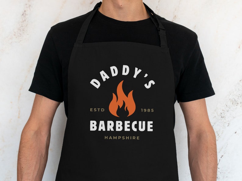 Personalised Barbeque Apron, BBQ Dad apron, BBQ Gift for Men, Father's day gift, Fathers day gifts, Personalised BBQ apron image 4