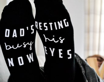 Dad's Resting Eyes socks, Father's Day gift, gift for dad, daddy gift, dad birthday present, funny dad gift