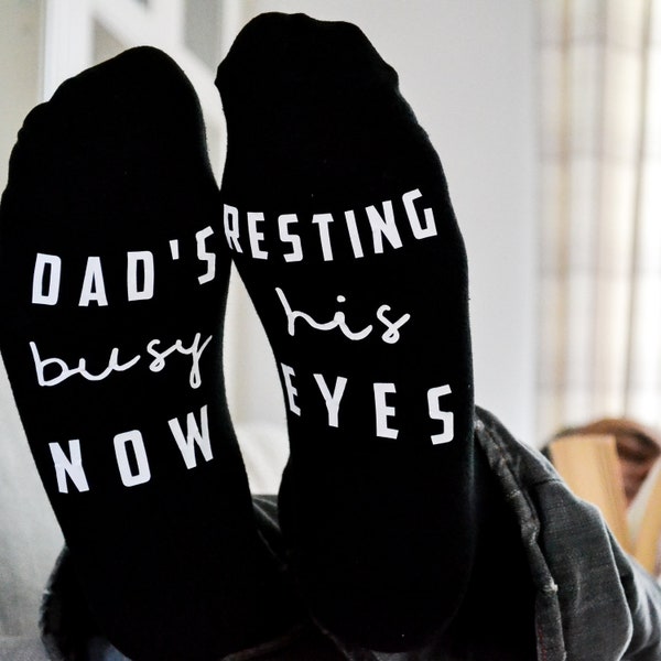 Dad's Resting Eyes socks, Father's Day gift, gift for dad, daddy gift, dad birthday present, funny dad gift
