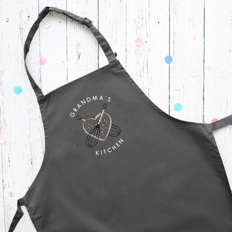 personalised apron, personalised apron kitchen adult design on a grey apron, Perfect mum gift for christmas