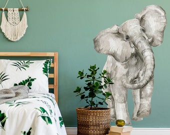 Aquarel Olifant muursticker, Olifant muurstickers, Olifant kinderkamer thema, Olifant kamer thema, Olifant muur sticker