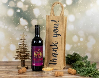 Thank you bottle bag, Teacher gift, End of term gift, Thank you gift, Teacher gift for Christmas