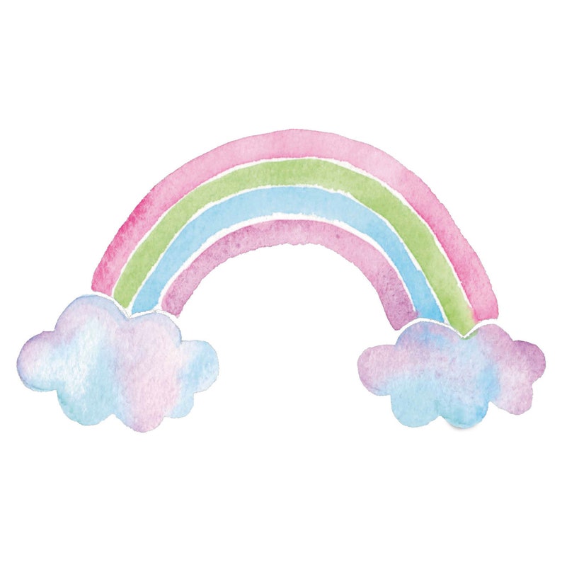 Watercolour Rainbow wall sticker, Rainbow wall decal, Rainbow room decor, Rainbow wall sticker, Pink Rainbow image 2