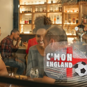 C&#39;mon England window sticker, Football window sticker, Football window decal, Football window decor
