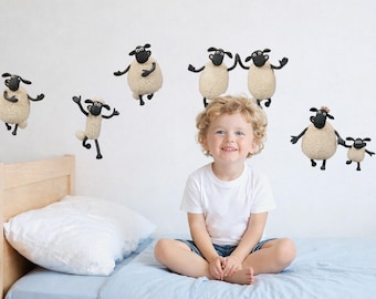 Pegatinas de pared de Shaun la Oveja: Conoce a sus amigos / Calcomanías oficiales de Aardman